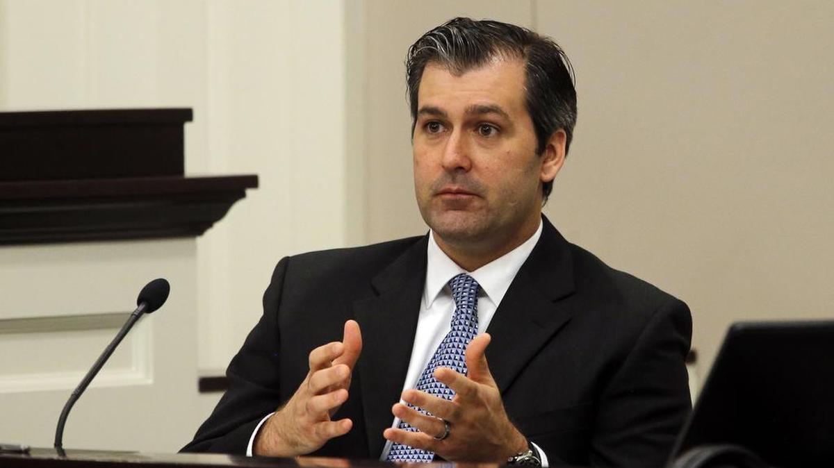 Former North Charleston police officer Michael Slager testifies in his December 2016 trial on murder charges in the fatal shooting of Walter Scott. 