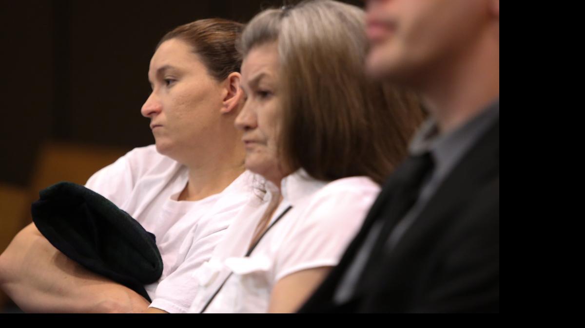 
Nancy Hunnewell and her granddaughter, Amber Hunnewell listen to court proceedings Monday in the case of Troy Stevenson. 
