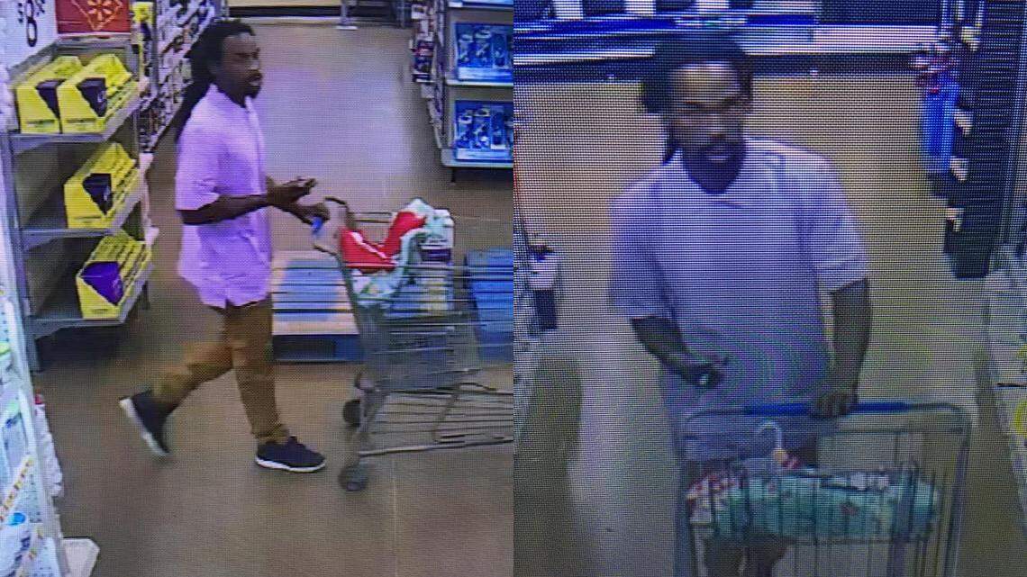 Police in Travelers Rest, SC, are looking for this man, who reportedly set fires inside a Walmart store to distract employees while he shoplifted merchandise.