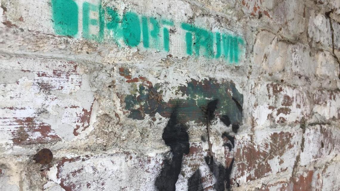 Columbia police say someone spray-painted ‘DEPORT TRUMP’ several times on a brick wall outside a Shandon home. No arrests have been made.