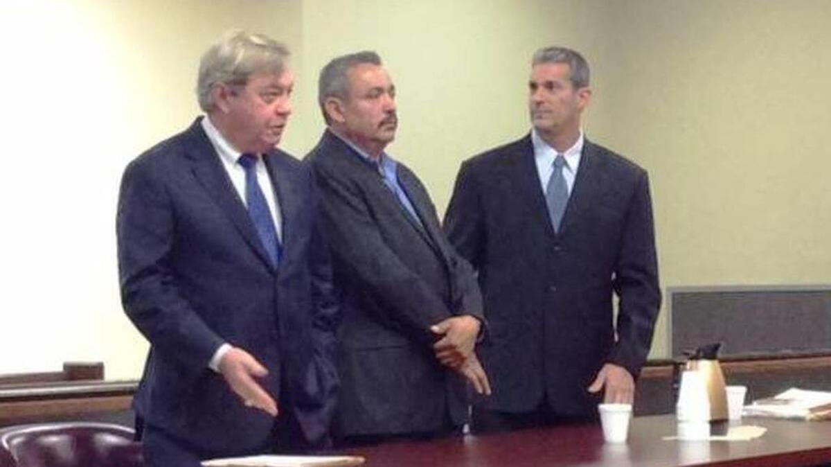 Greg Leon (c), pleading guilty last week in state court with his lawyers Dick Harpootlian (l) and Eric Bland