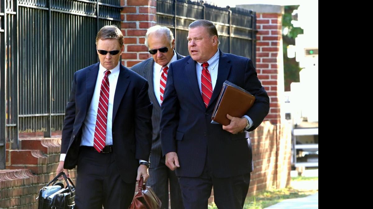 
Former Lexington County Sheriff James Metts arrives at the US federal courthouse in Columbia for his sentencing hearing.
