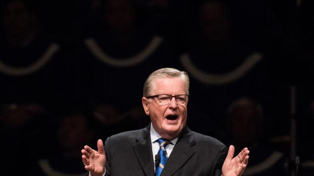 Pastor Wendell Estep gives a sermon during services Sunday at Columbia's First Baptist Church on Sept. 17, 2017, in Columbia, S.C. Estep is retiring but will continue in his role as pastor until a replacement is found.