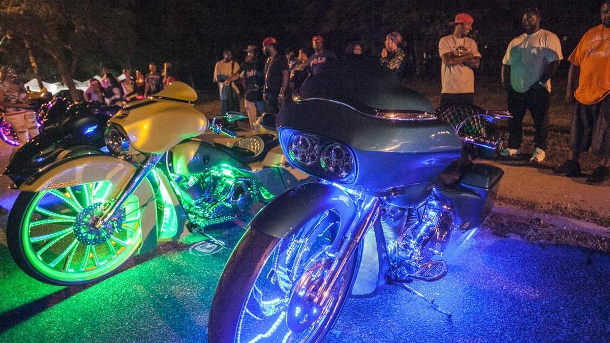 The rain cleared and the crowds returned to Atlantic Beach Bikefest on Sunday night.