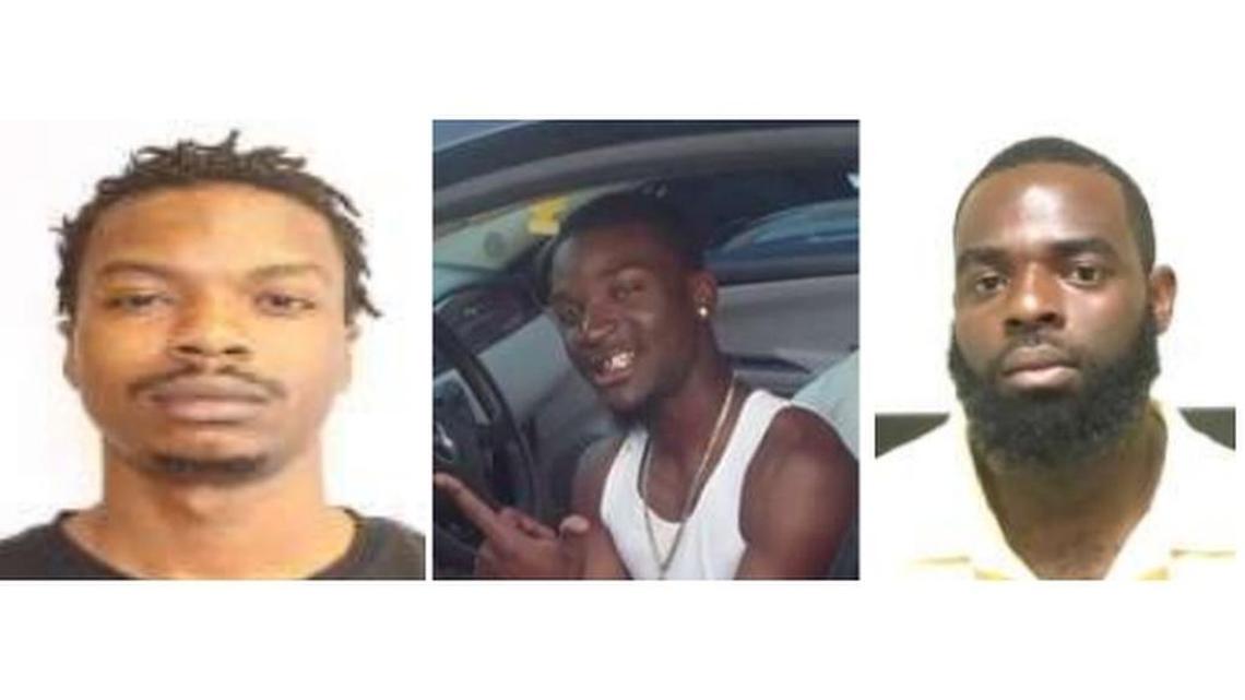 (From left) Rondrick Shequile Mearite, Bradley Devon Brown, and Michael D. Knowles. Knowles is in custody.