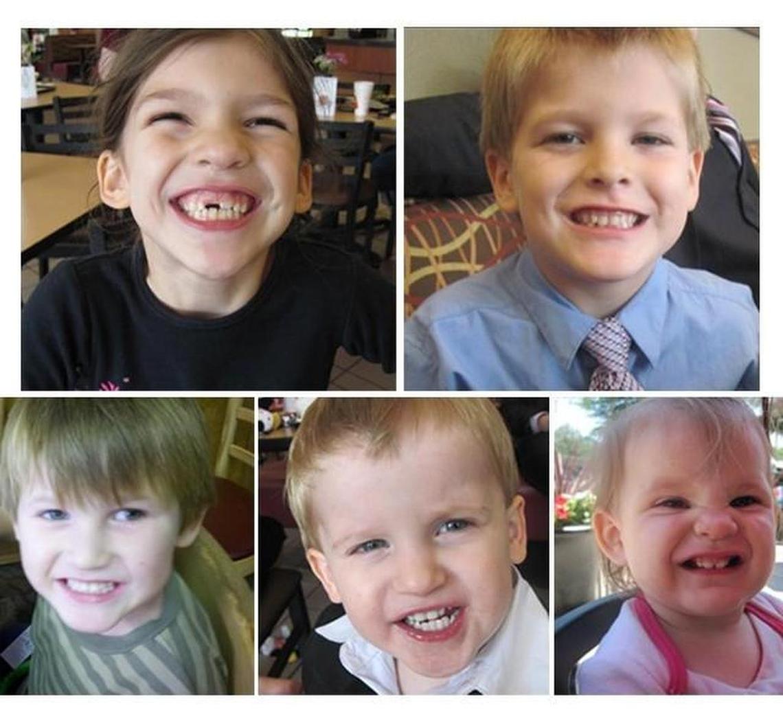 (From top left clockwise) Merah (8), Elias (7), Elaine Marie (1), Gabriel (2), Nahtahn (6)