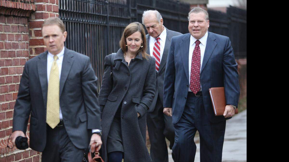 
Former Lexington County Sheriff James Metts (right) arriving at the federal courthouse in Columbia at an earlier hearing. 
