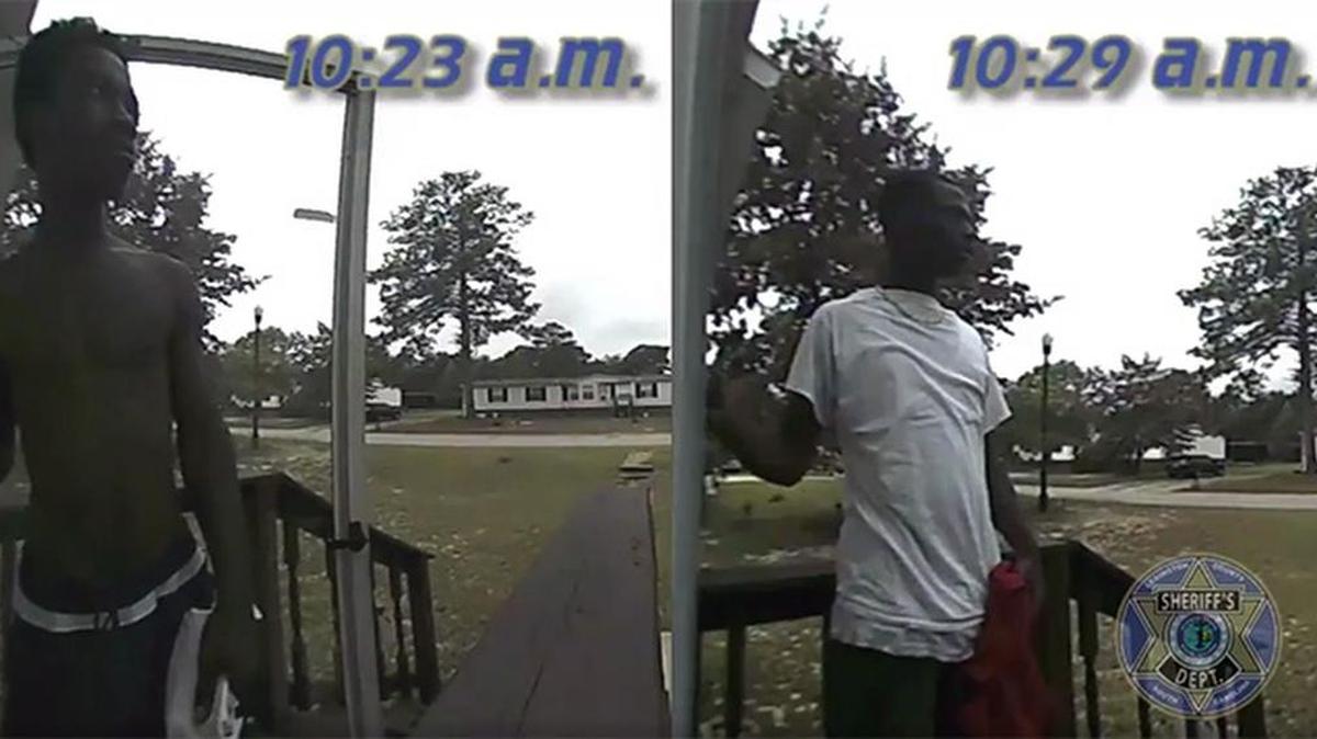 Screen shot of home owner’s surveillance video taken June 16th as Gaston home.