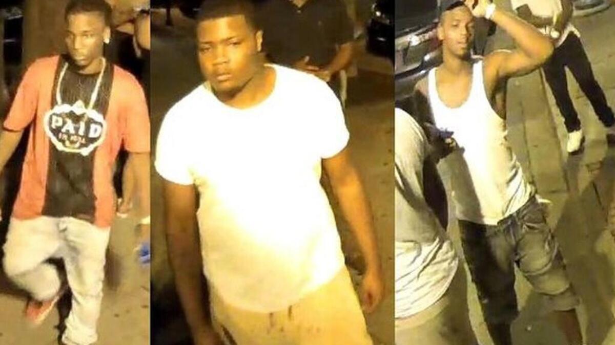 Surveillance photos of suspects in August 5 strong arm robbery in Five Points.