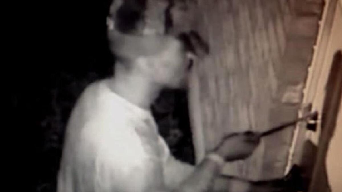 
Surveillance video of man who tried to break into the Haskell Heights Progressive Baptist Church on Townsend Street. 
