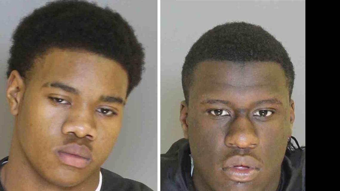 
James Caleb Williams (on left) is being sought; Malek Raekwon Myers was arrested
