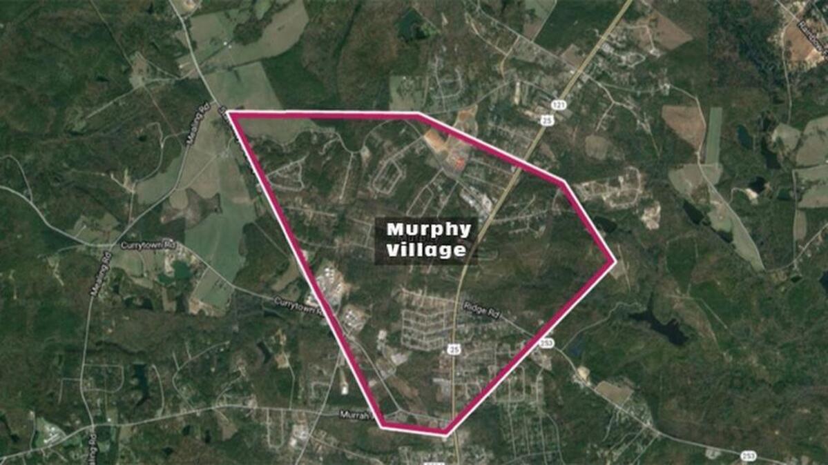 Approximate outline in Google Maps of Murphy Village in Aiken County, SC