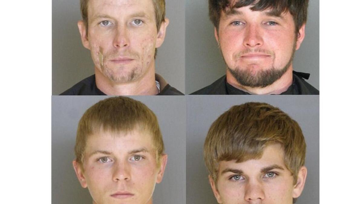 
(From top left clockwise) Mark James Floyd (in custody), William Ard, Joseph Henderson Jr., and Joshua Henderson 
