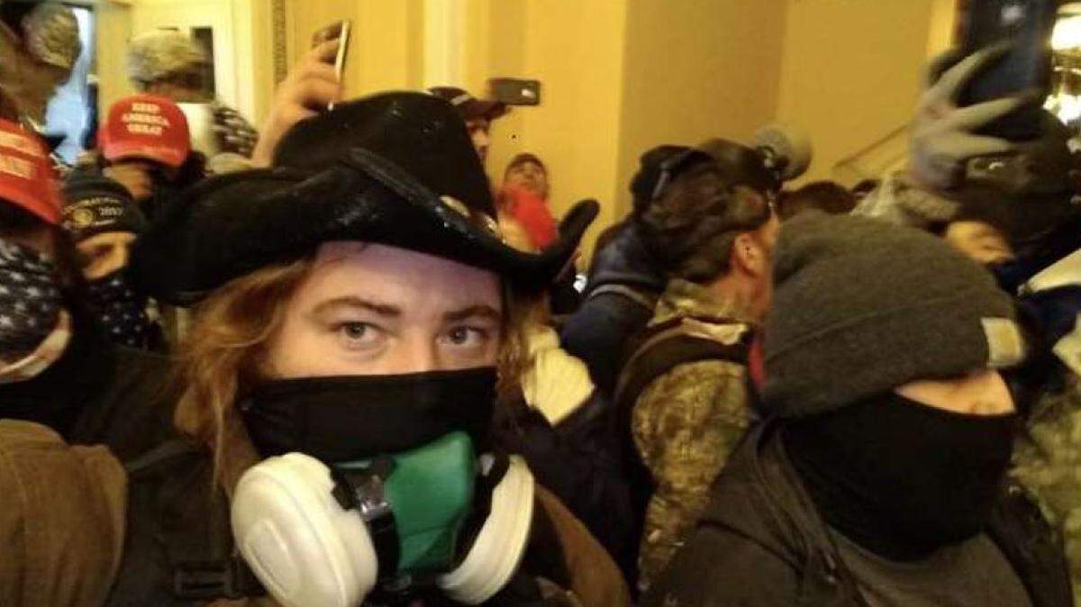 Andrew Hatley was photographed inside the U.S. Capitol on Jan. 6.