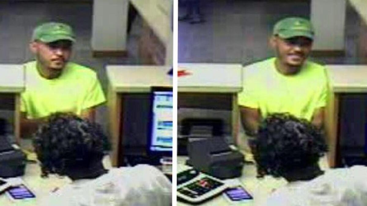 Surveillance photos at AllSouth bank on Parkland where a stolen check was cashed.