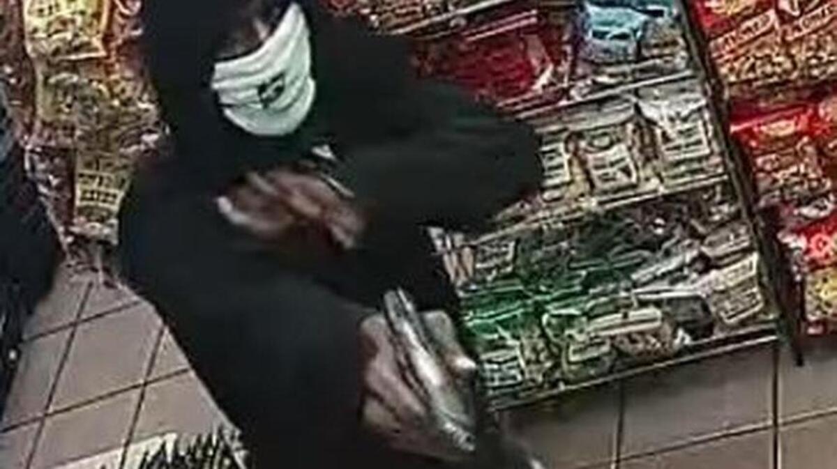 Deputies released this surveillance photo Wednesday of an armed robbery at a gas station.