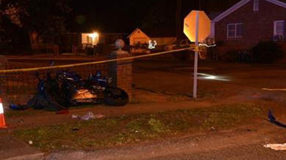 Photograph of accident scene Tuesday night, April 19, 2016 on Truman Street in Columbia.