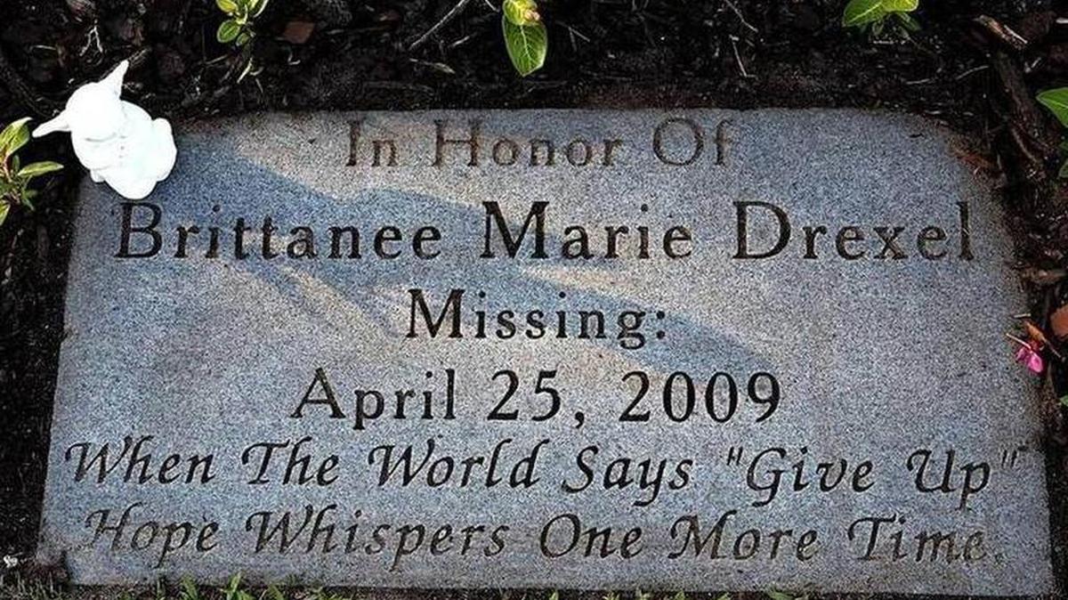 It’s not a gravestone but a memorial in honor of Britanee Drexel, the New York teen who went missing April 25, 2009, in Myrtle Beach. The teen was kidnapped and murdered.