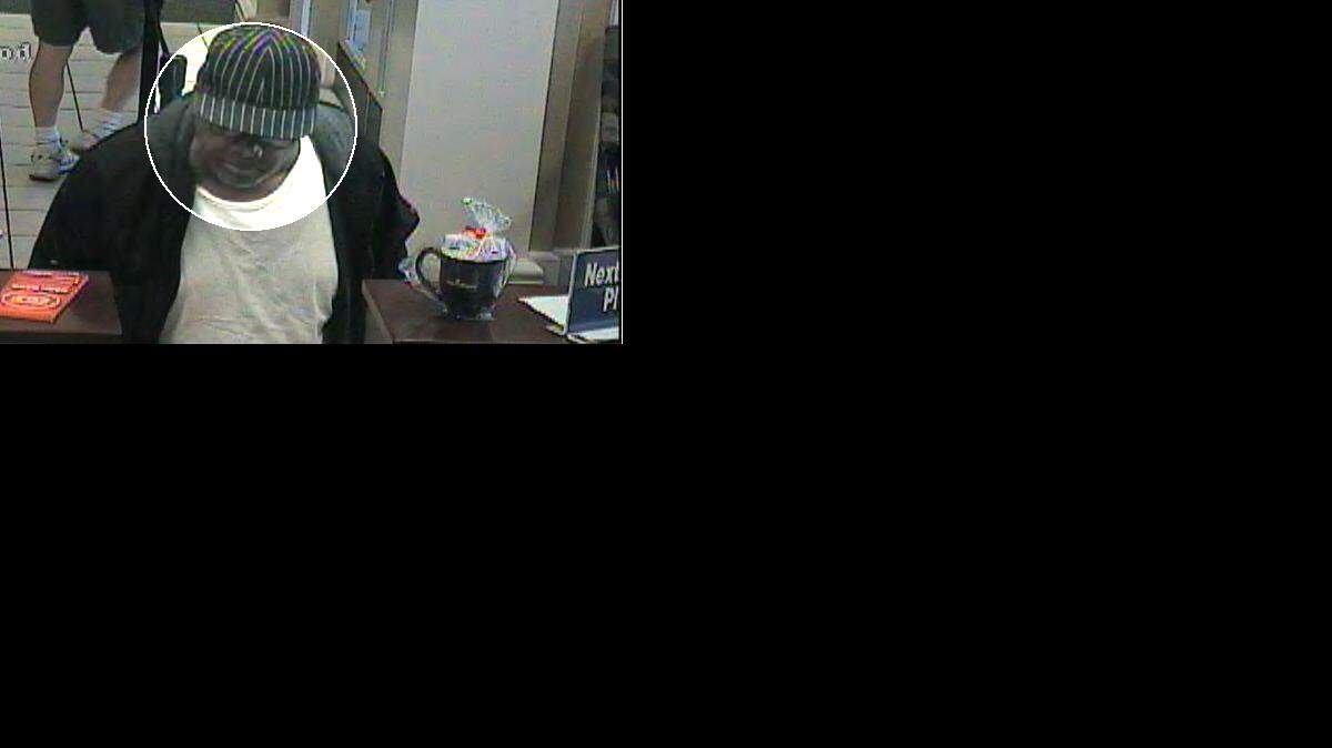 
Surveillance photo: First Citizen's Bank, 2600 Rosewood Drive. Robbery suspect. 
