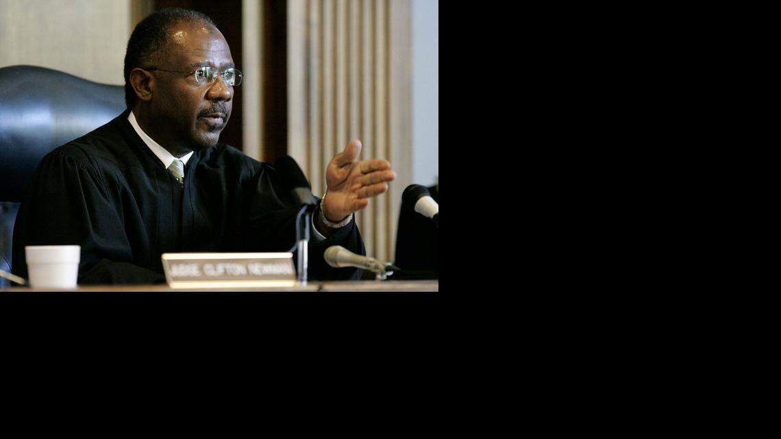 
Judge Clifton Newman gestures as he address Mikal Deen Mahdi during Mahdi’s sentencing in December 2006 in St. Matthews, S.C. Newman sentenced Mahdi, a Virginia man, to death for killing an off-duty police officer.
