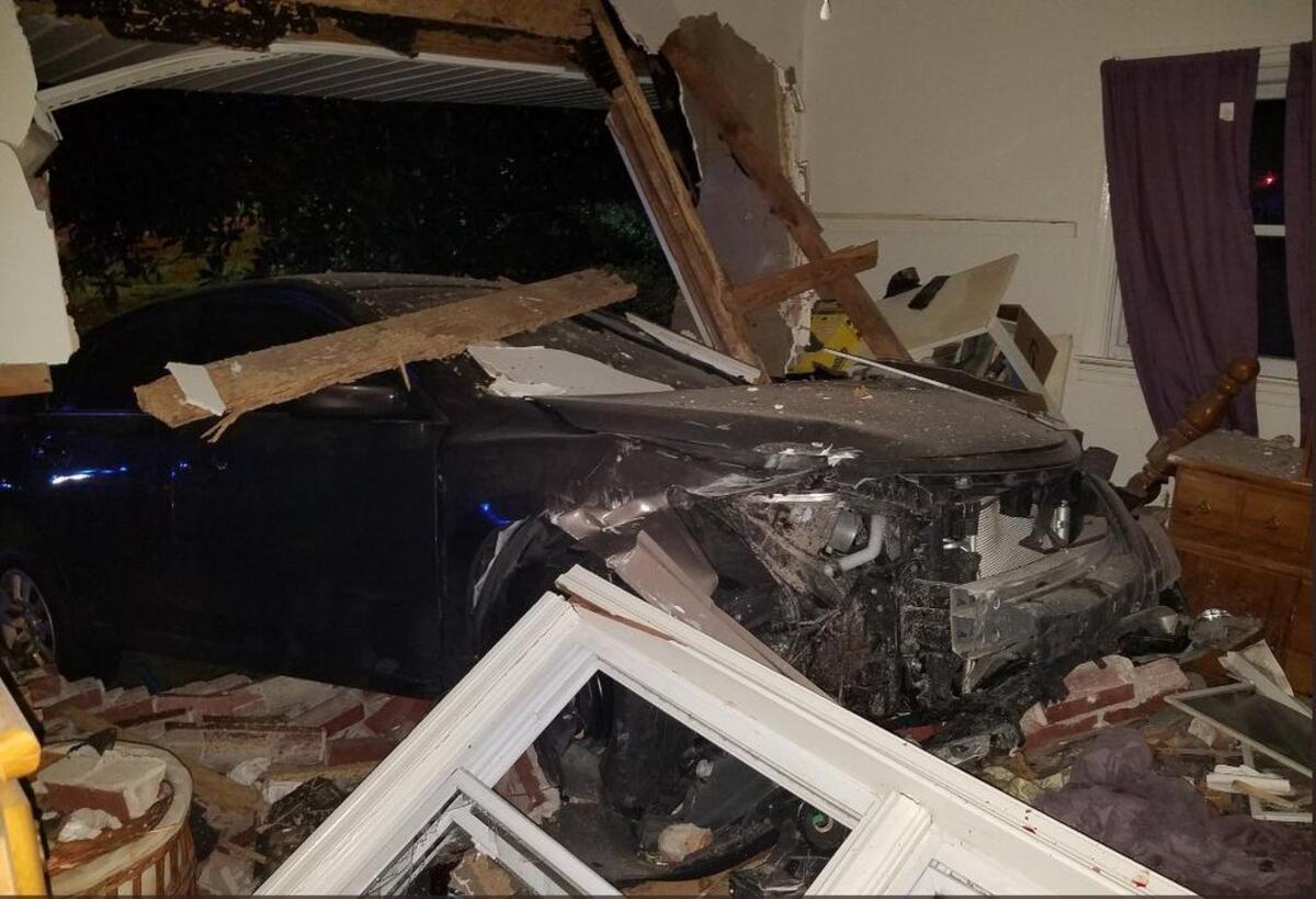 Car crashed into a house on the 400 block of Duke Avenue on August 24, 2017.