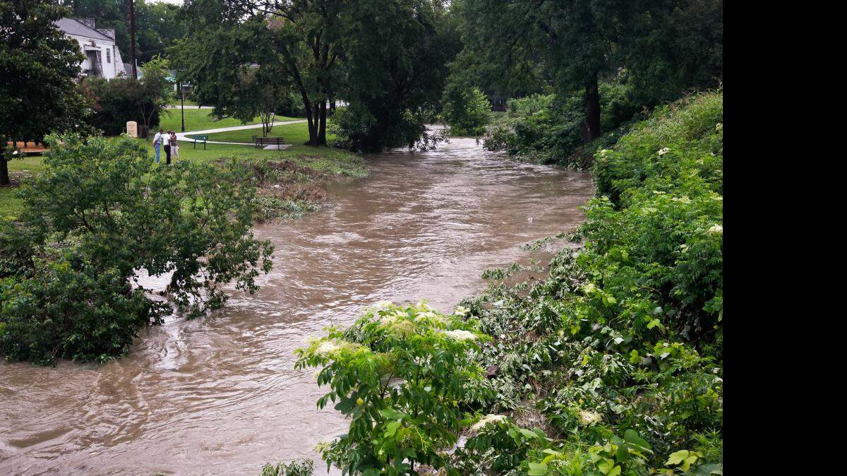 
Heavy rains  caused flooding along Rocky Branch creek in Columbia.
