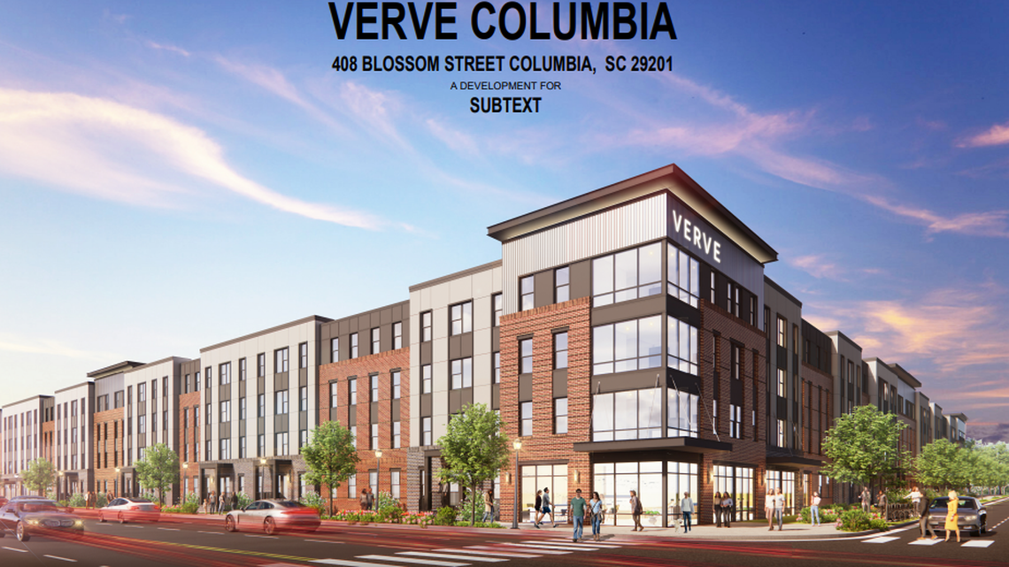The Verve student apartment complex being built near the University of South Carolina baseball stadium is moving forward, but it will be smaller than first announced. The project will now be four stories and 700 beds, compared to the five stories and up to 960 beds that was initially proposed for the project. The parking garage will also be smaller, going from 500 cars to 368, according to documents filed with the city of Columbia.