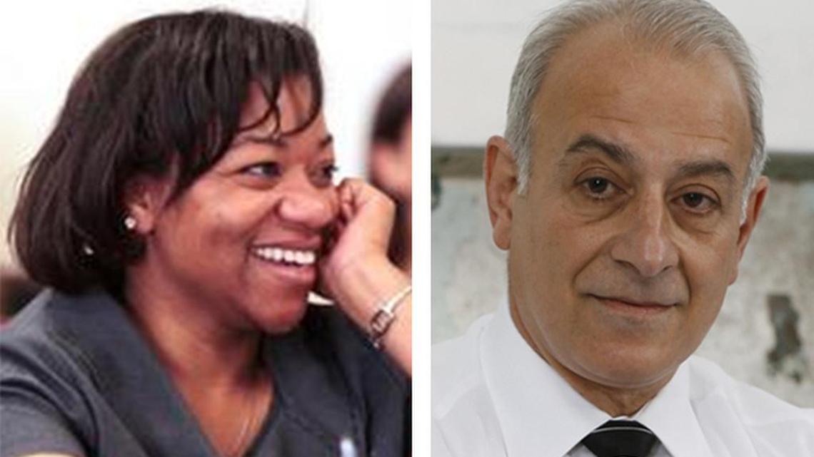 Incumbent Tameika Isaac Devine, left; Joe Azar