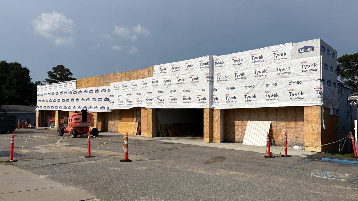A shopping center on State Street in Cayce in the midst of an extensive revitalization on June 25, 2025.