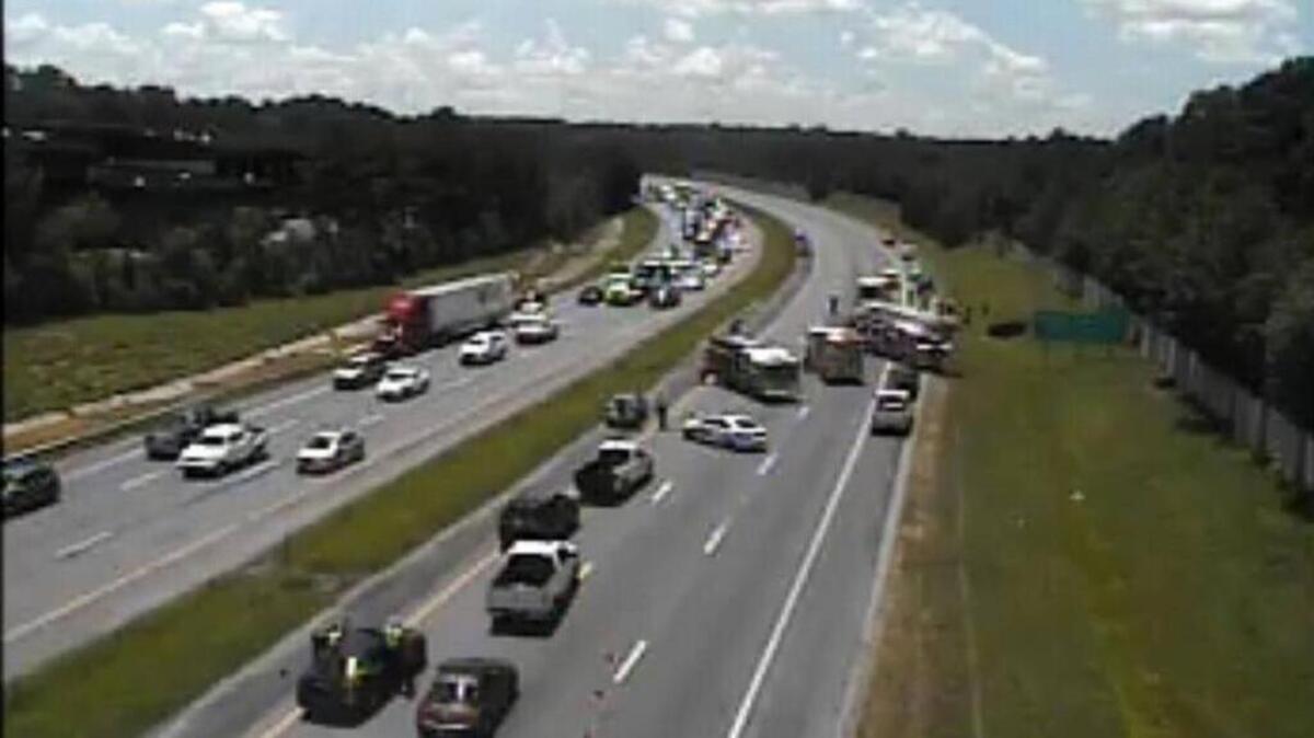 A crash on Interstate 77 in Columbia tied up traffic for hours Friday.
