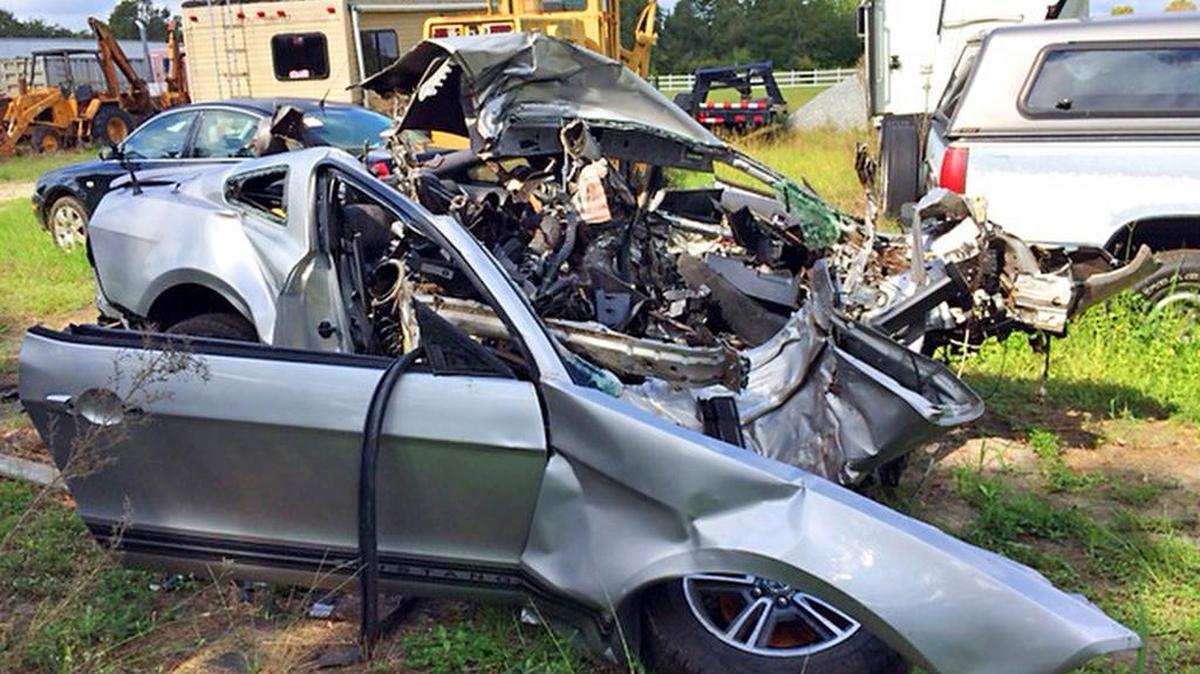 Amy and David Lee lost their 19-year-old daughter Grayson Ann Lee, when she ran off the road and hit a tree in the median near mile marker 183 on I-26 in 2014. The Lees say the area should have been lined with cable barriers which could have saved their daughter's life. Pictured is her car after the accident.