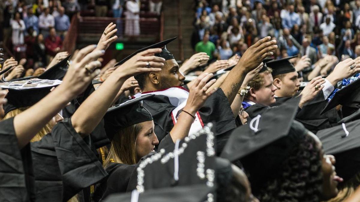 FILE: USC graduation in May 2017.