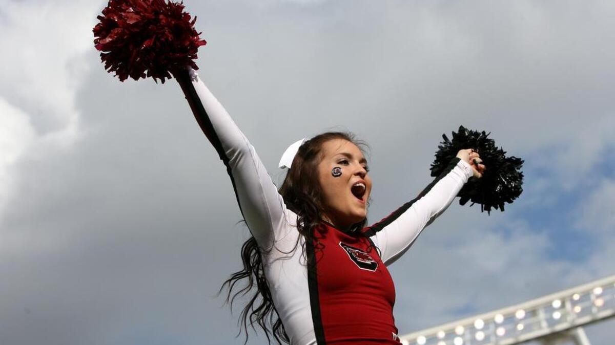 
FILE: USC cheerleaders get the crowd pumped up for a game at Williams-Brice Stadium.
