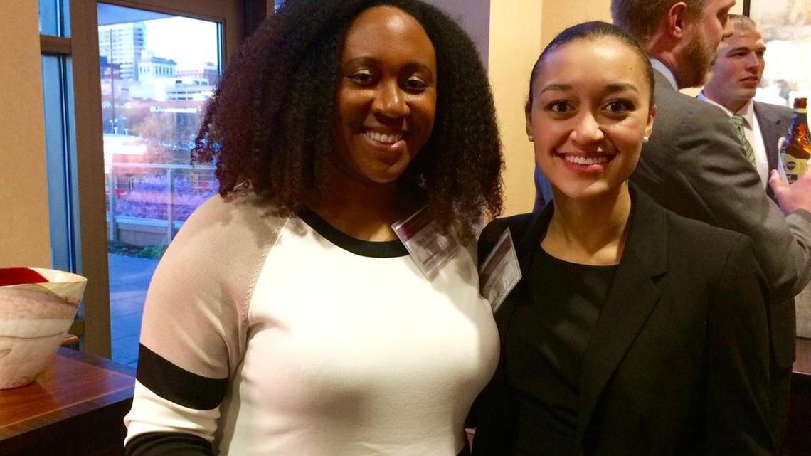 Chelsea Evans, right, was recently elected as the editor-in-chief of the S.C. Law Review. She is photographed with Aleia Hornsby.