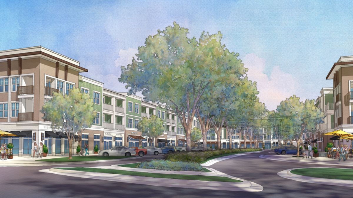 A rendering showing the site’s apartments