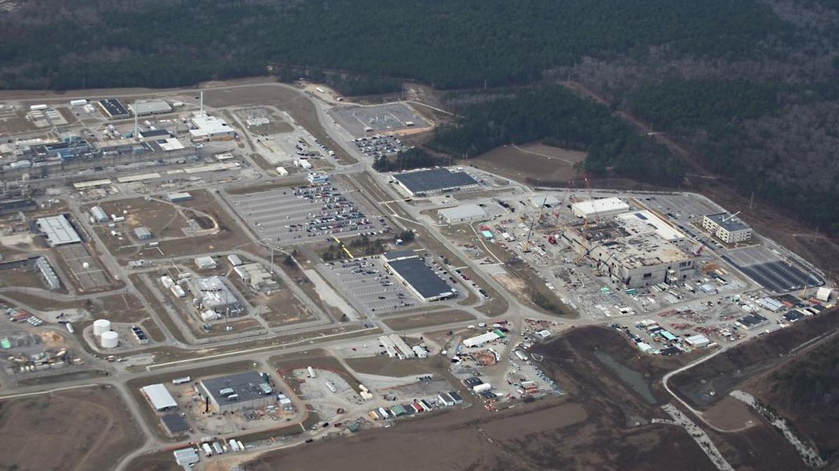 Aerial view of part of the Savannah River Site in South Carolina
