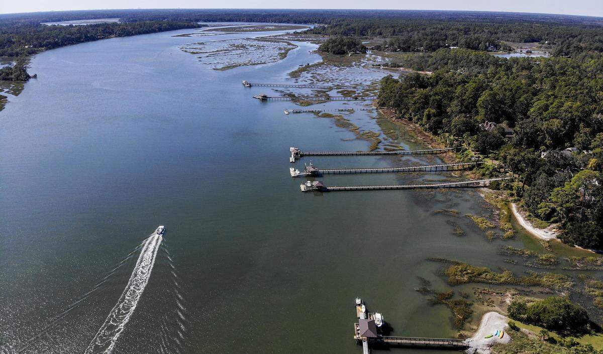 A view of the May River as seen looking upstream just west of Bluffton’s Oyster Factory Park.