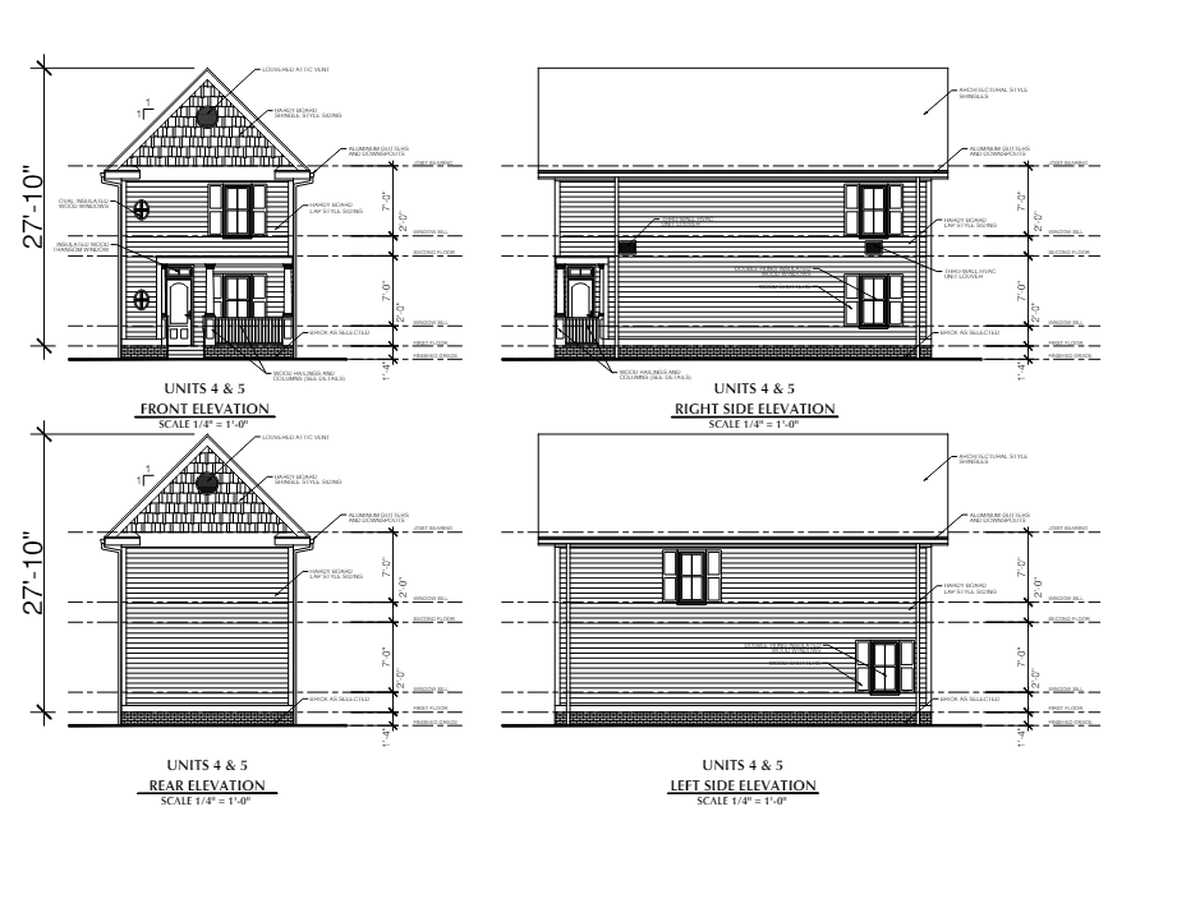 An illustration showing what new cottage-style homes proposed near Bull and Gervais streets could look like once finished. The proposal includes nine new units.