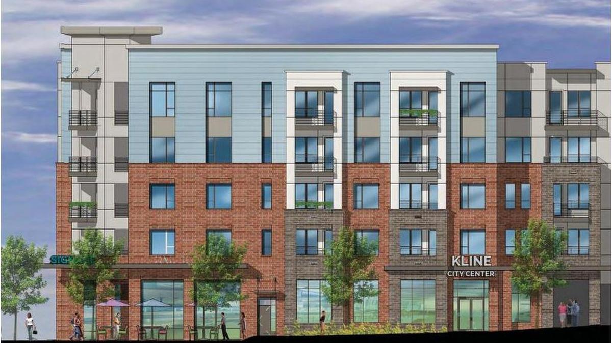 A rendering of future development at the former Kline Iron & Steel site at the corner of Huger and Gervais streets, a major gateway into downtown Columbia.