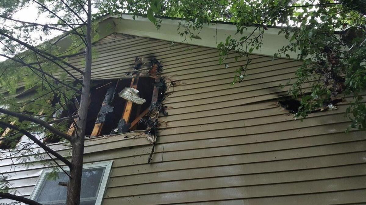 Where a Columbia house was struck by lightning during a Monday storm.