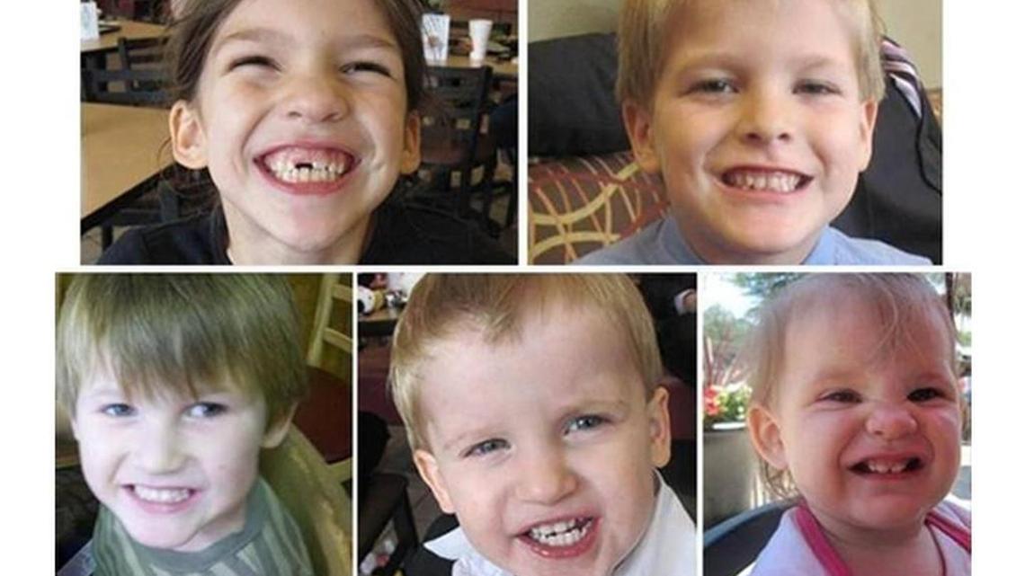 The five Jones children – Merah, 8, Elias, 7, Nahtahn, 6, Gabriel, 2, and Elaine, 1 – who authorities say were killed Aug. 28, 2014, in their Red Bank mobile home.