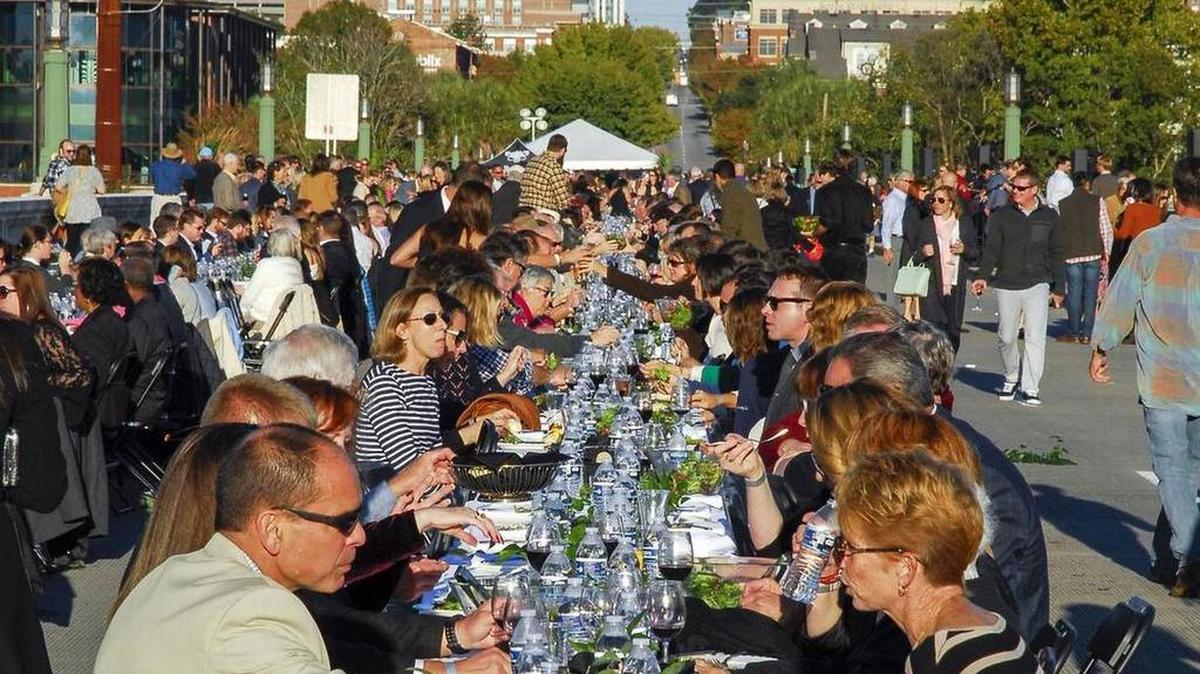 No place to dine along the river? How about OVER the river? Columbians have enjoyed two Gervais Street Bridge Dinners for charity, with long tables lined up across the Gervais Street bridge in the fall.
