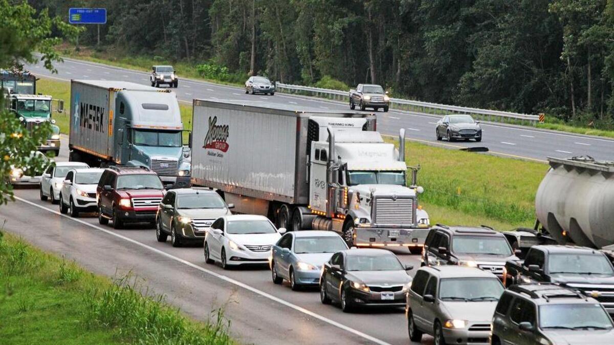 Road crews closed eastbound lanes of Interstate 26 from Columbia to Charleston to use all lanes for a hurricane evacuation route.
