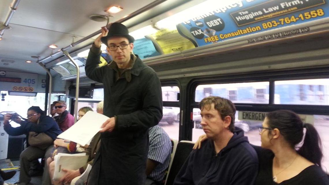 Almost a dozen local poets shared their work while riding The Comet Sunday.
