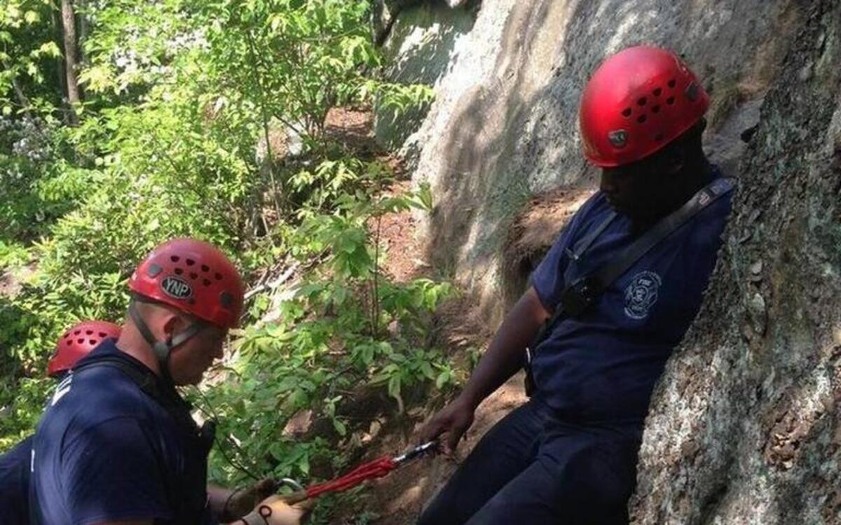 
Rescuers ascend Crowders Mountain to reach a 48-year-old woman who fell 150 feet and died Saturday afternoon. 
