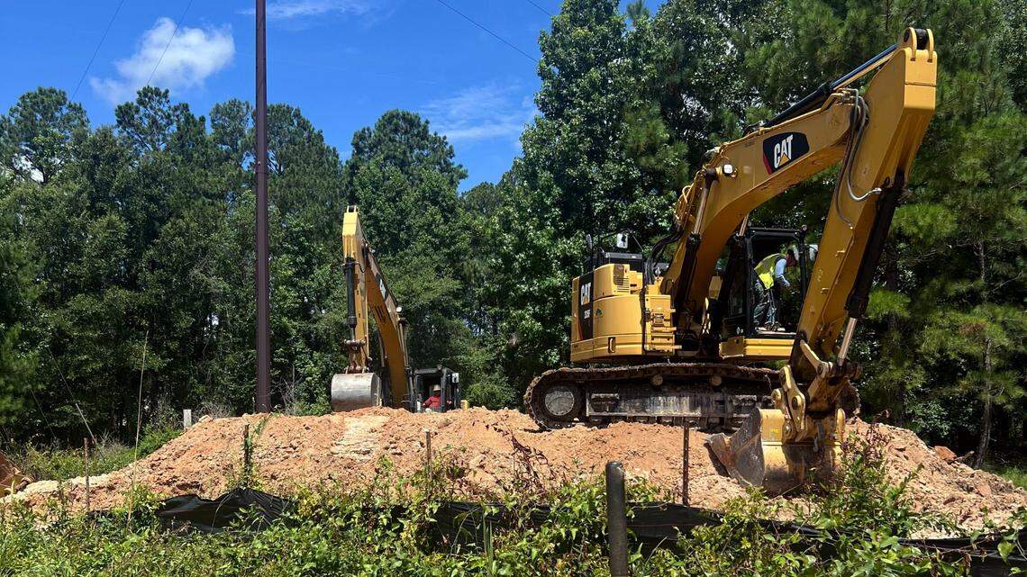 Construction of a booster pump is ongoing on the corner of Black River and Tickle Hill roads in the city of Camden. The work is part of a $12.5 million effort to upgrade the town’s water infrastructure.