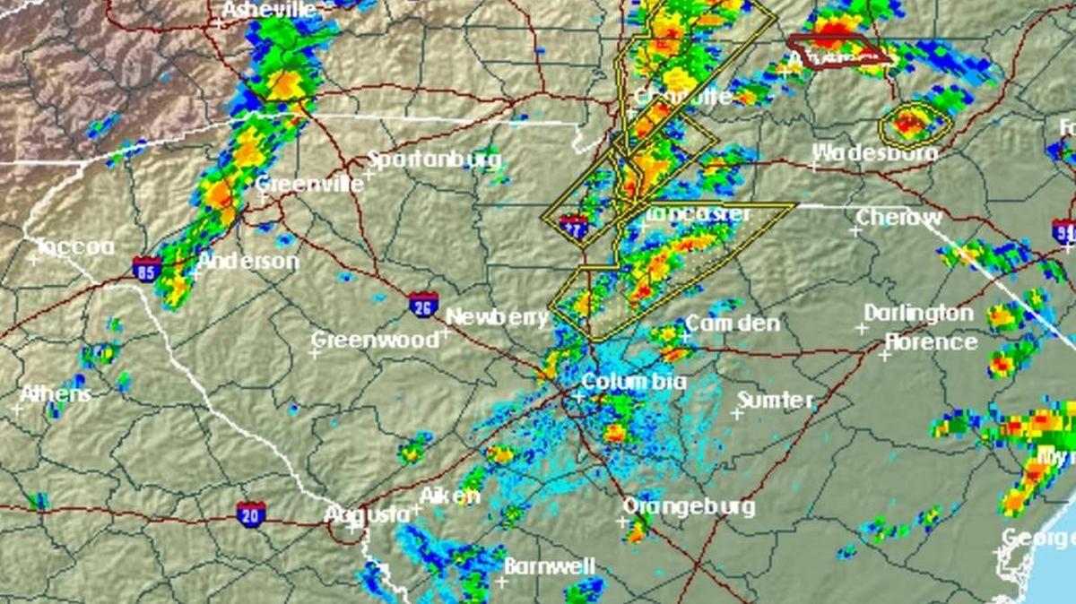 Screenshot of the National Weather Service radar image of storm activity in South Carolina Friday afternoon, September 1, 2017.