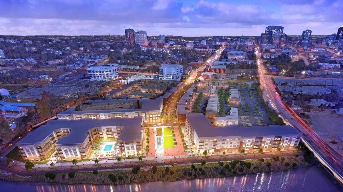 Sola Station, a luxury apartment complex, is being planned for Columbia’s riverfront.