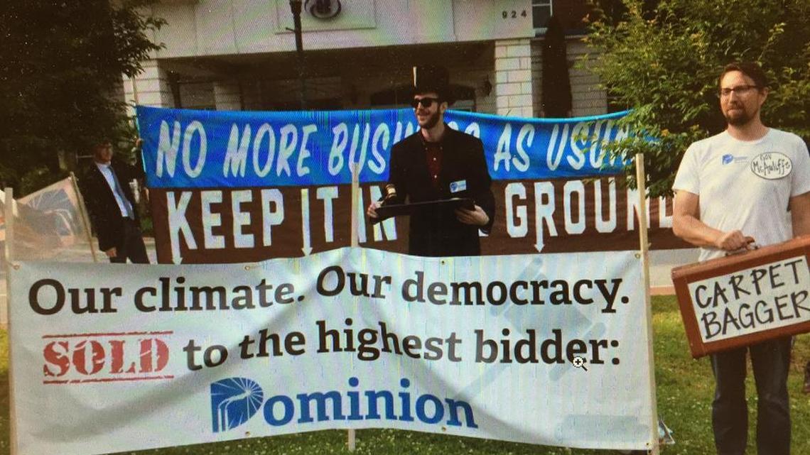 Protesters visited Columbia to criticize Dominion Resources, a Virginia power company whose shareholders met Wednesday in South Carolina’s capital city