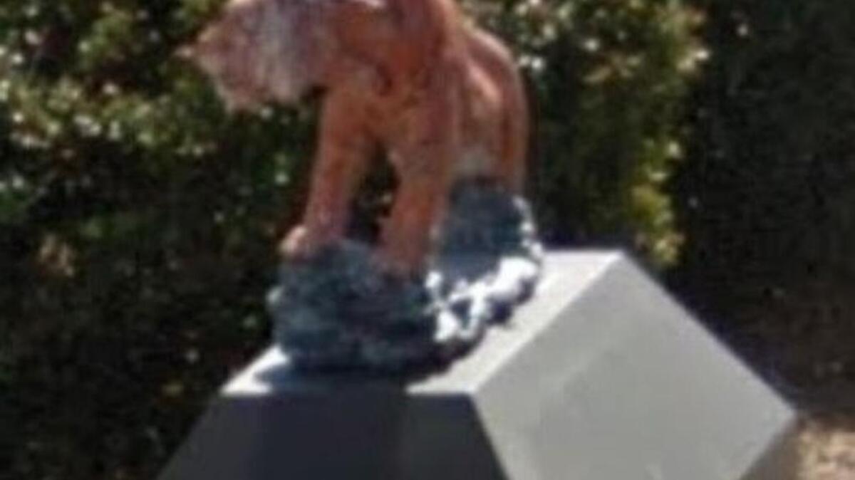A Clemson bank is missing a tiger statue, and police need help locating it.